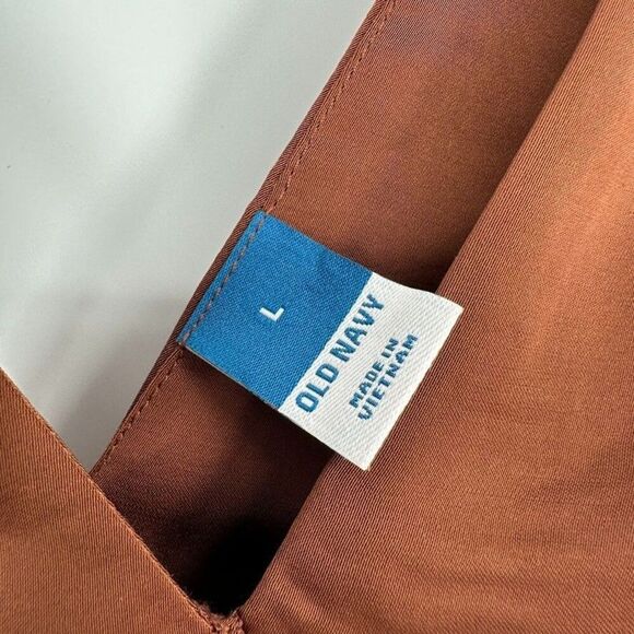 Old Navy Womens Satin Maxi Slip Dress Size L Brown Y2K Wedding Bridal Party Hoco - Picture 6 of 8